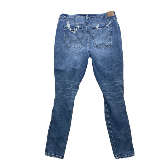 American Eagle Women Jeans Size 16 Blue Super Hi RIse Jegging 28" Inseam 63-30 - Picture 1 of 9